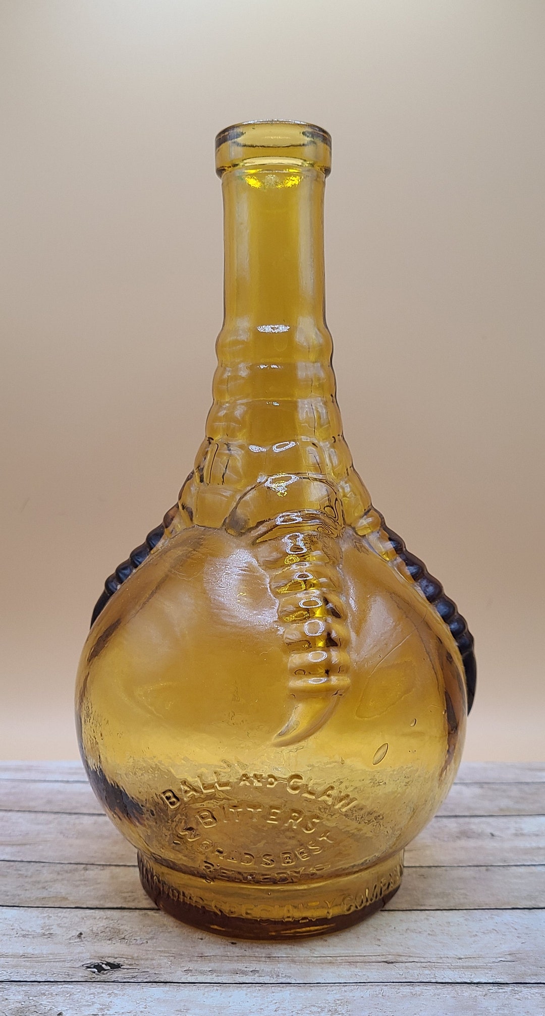 Vintage 1930s Ball and Claw Bitters Bottle Etsy