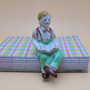 Vintage Porcelain Boy Reading a Book Figurine