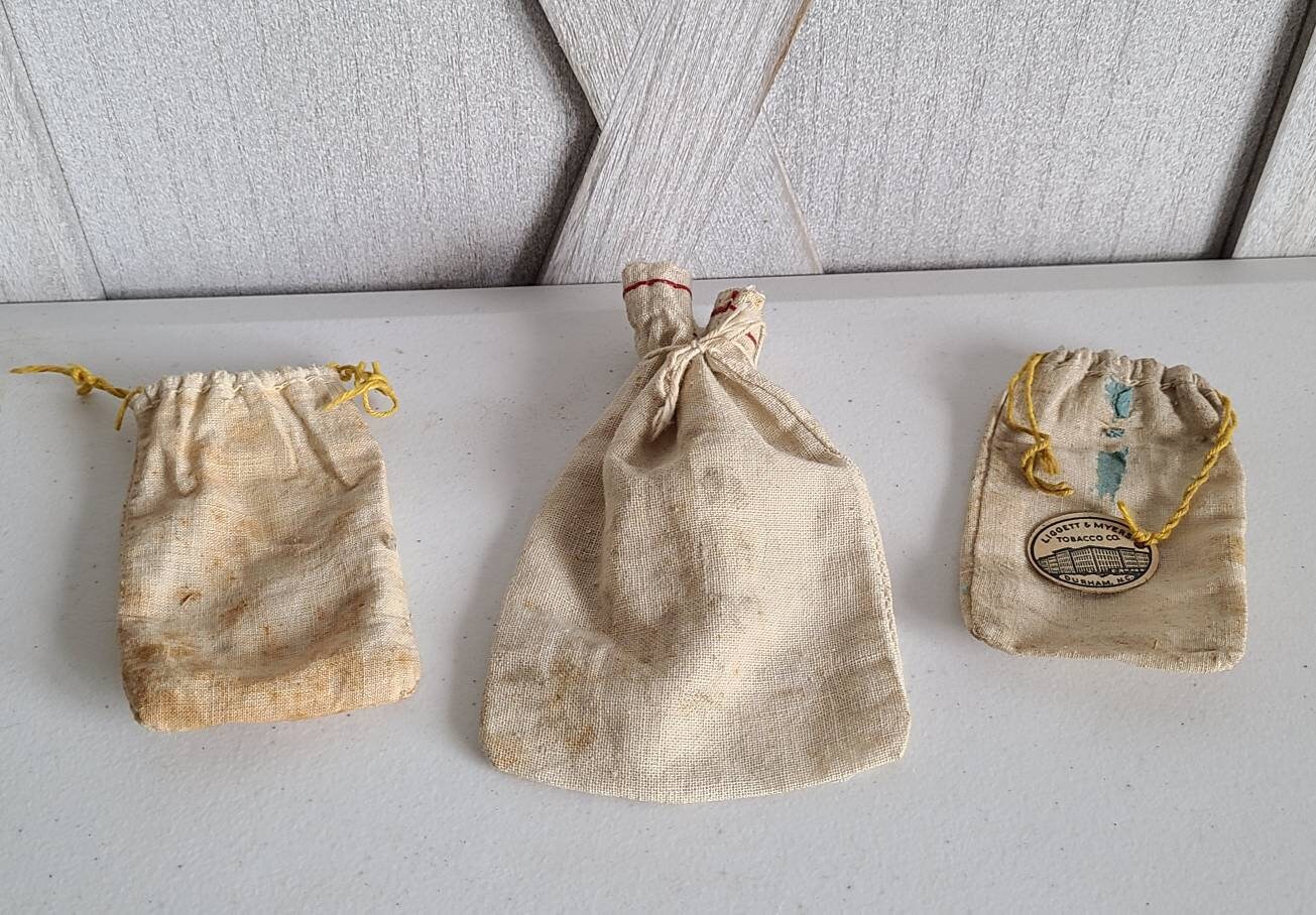 tobacco sack Set of 3 Vintage Tobacco Bag