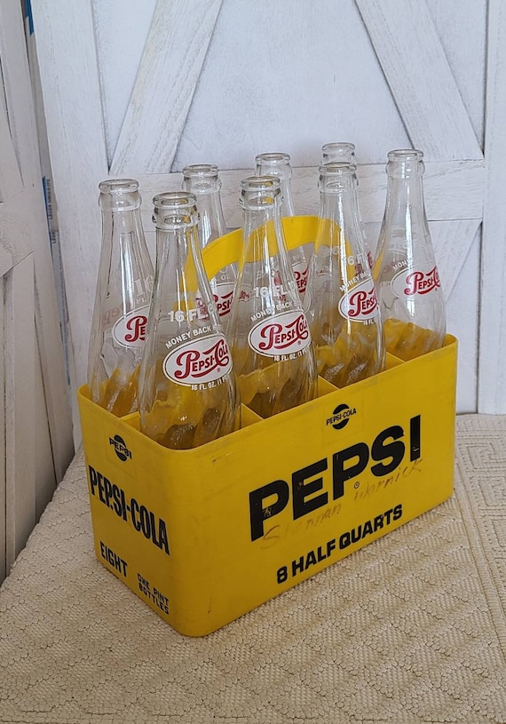 【Vintage】PEPSI COLA ストロー ディスペンサー ガラスケース Case Of Vintage 1980s Pepsi Cola Glass Spiral Swirl Soda