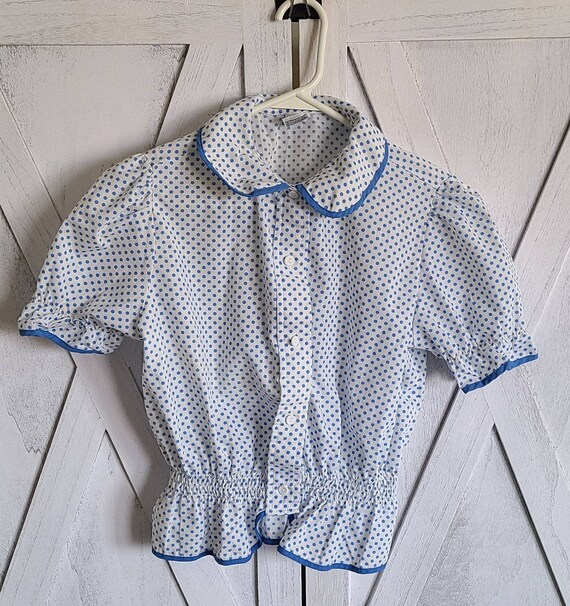 Vintage 1970s girls button up, blouse. - image 1