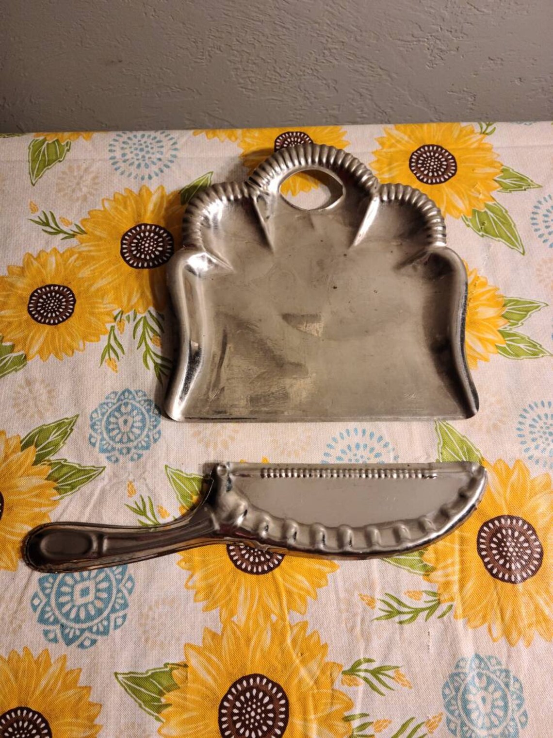 Vintage Aluminum Decorative Crumb Catcher and Sweeper. Etsy