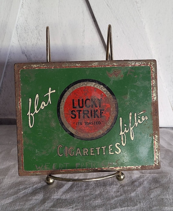 Vintage Lucky Strike Flat Fifties Cigarette Tin