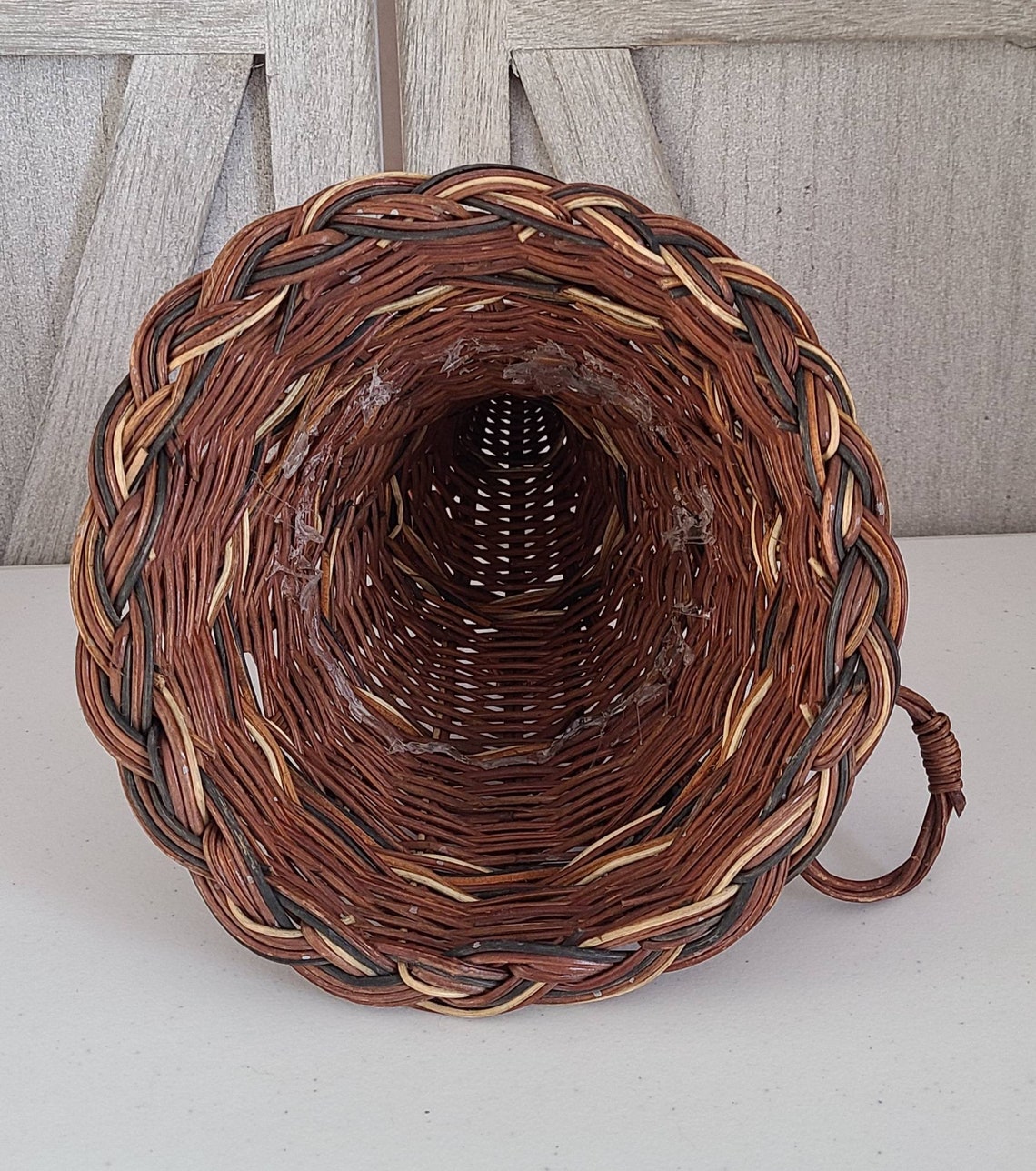 Vintage Cornucopia Wicker Basket. Etsy