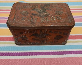 Antique Union Leader Cut Plug Tobacco Tin - Etsy