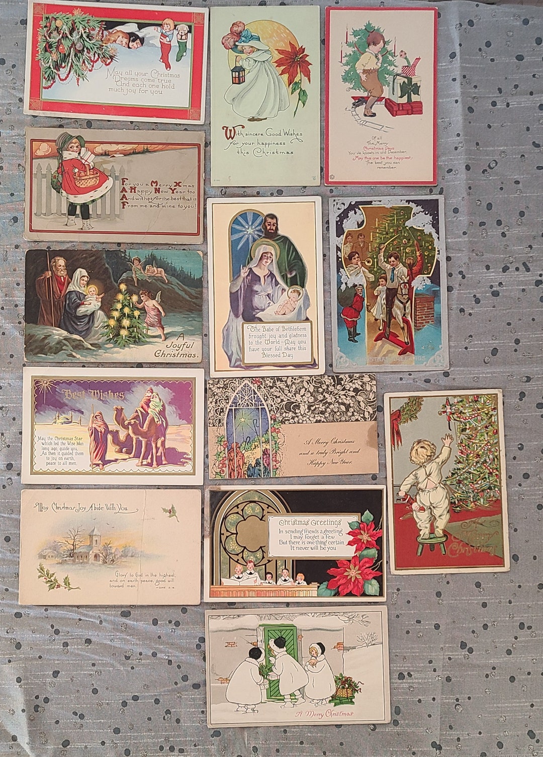 13 Vintage Christmas Post Cards - Etsy