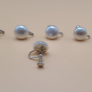 Vintage Faux Pearl Screw Back Earrings