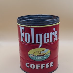 Vintage Folgers Coffee Can