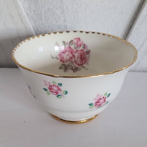 Tiny 2&quot; Royal Safford Tea Cup with pink roses.