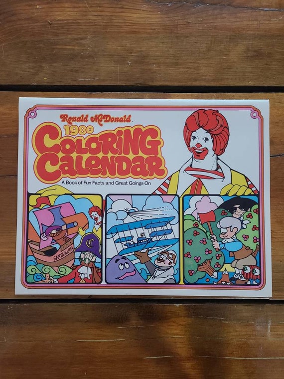 Ronald Mcdonald Coloring Calendars - Etsy