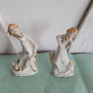 Vintage 2&quot; Bisque Dancers made in Japan.