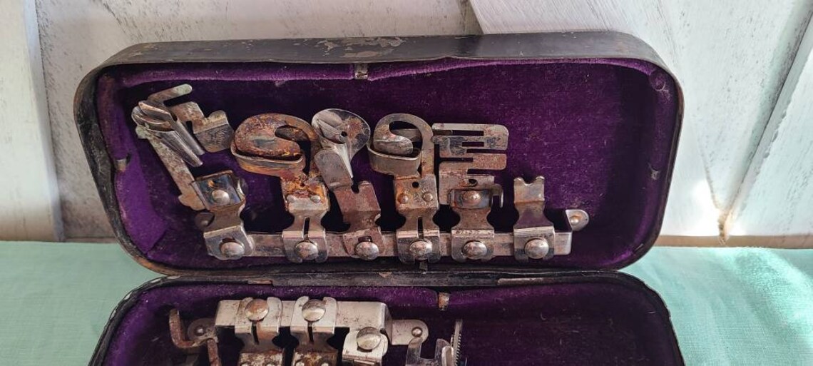 Vintage Greist Sewing Machine Accessory Box With Several Etsy