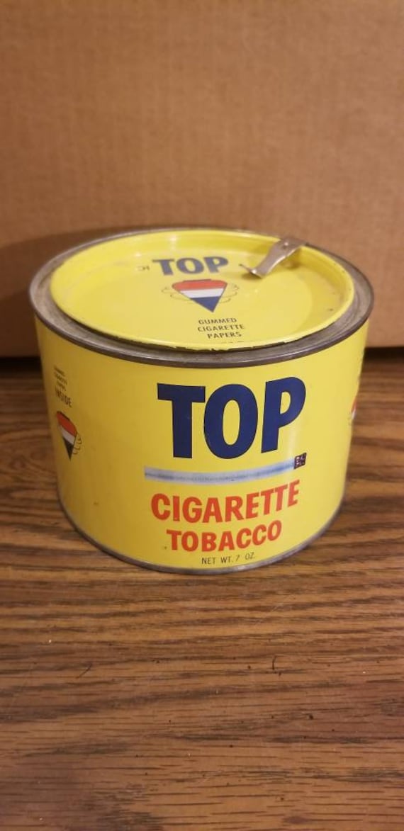 Vintage EMPTY Bright Yellow Top Cigarette Tobacco Tin