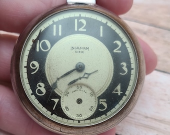 Vintage Ingraham Dixie Pocket Watch - Etsy