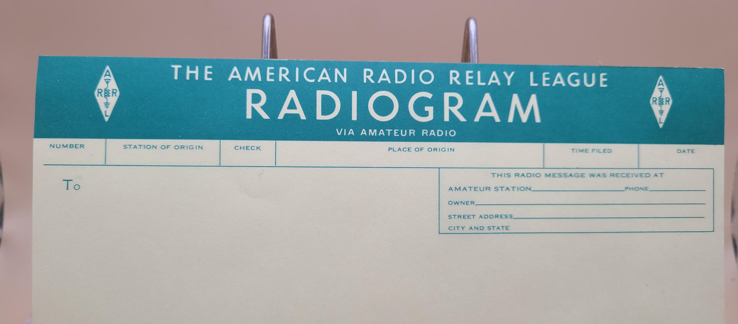 Printable Radiogram Pad of Radiogram Relay Papers. - Etsy