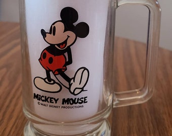 Vintage Mickey Mouse Glass Mug