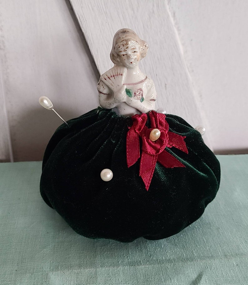 Vintage Half Doll Pin Cushion. Filled With Crushed Walnuts. Etsy
