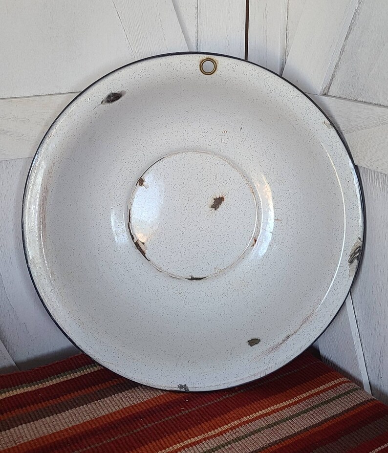 Vintage White Enamel Bowl. Etsy