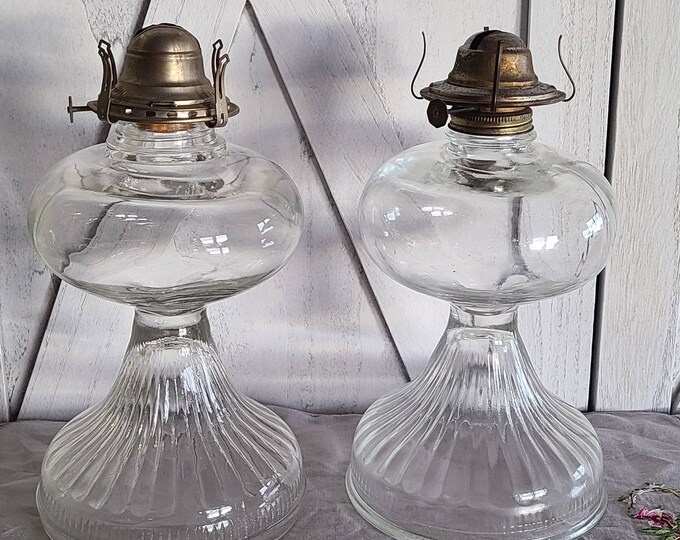 Vintage Pair of Eagle Oil Lamps Etsy