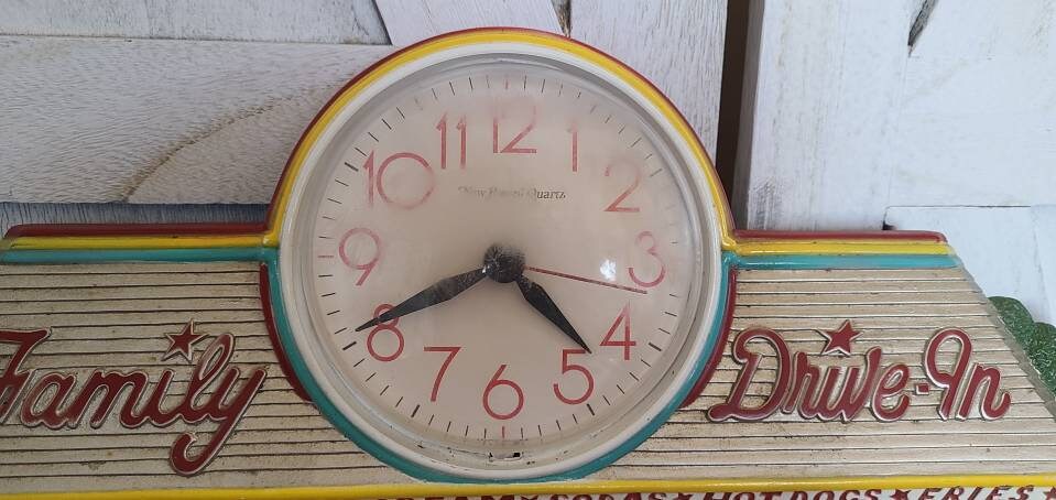 Family Drive In Clock In Collectible Coca-Cola Clocks