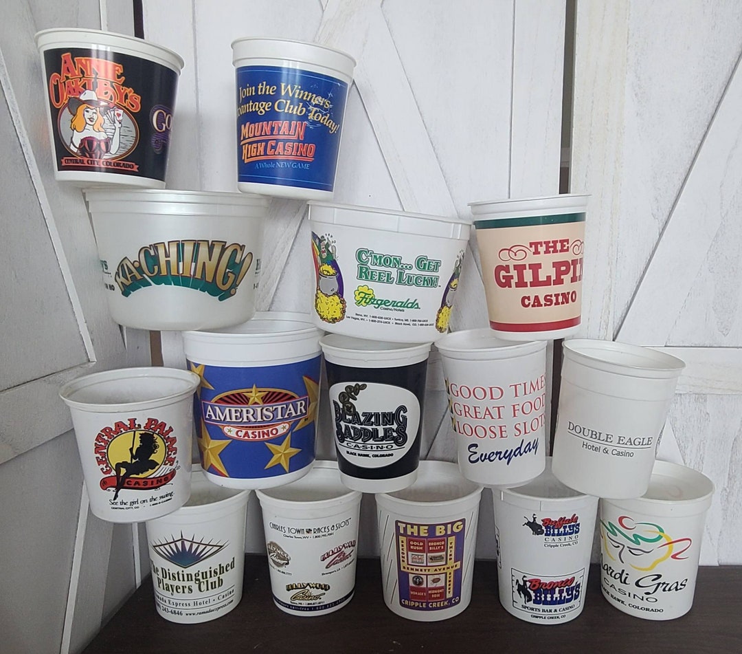 Lot of 15 Vintage Casino Coin Cups and Buckets From Various Colorado