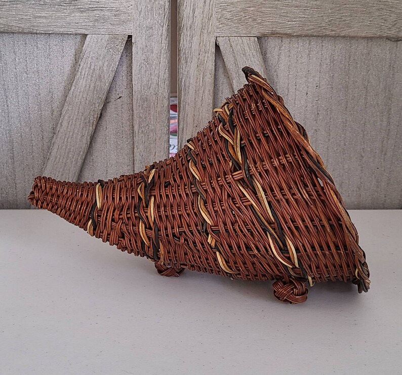 Vintage Cornucopia Wicker Basket. Etsy