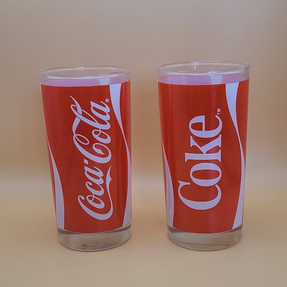 Set of 2 Vintage Coca Cola Glass Cups