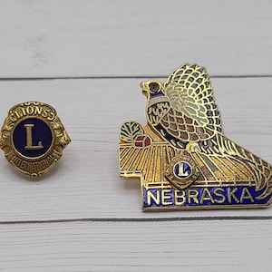 Vintage Nebraska Lions Club Lapel Pins