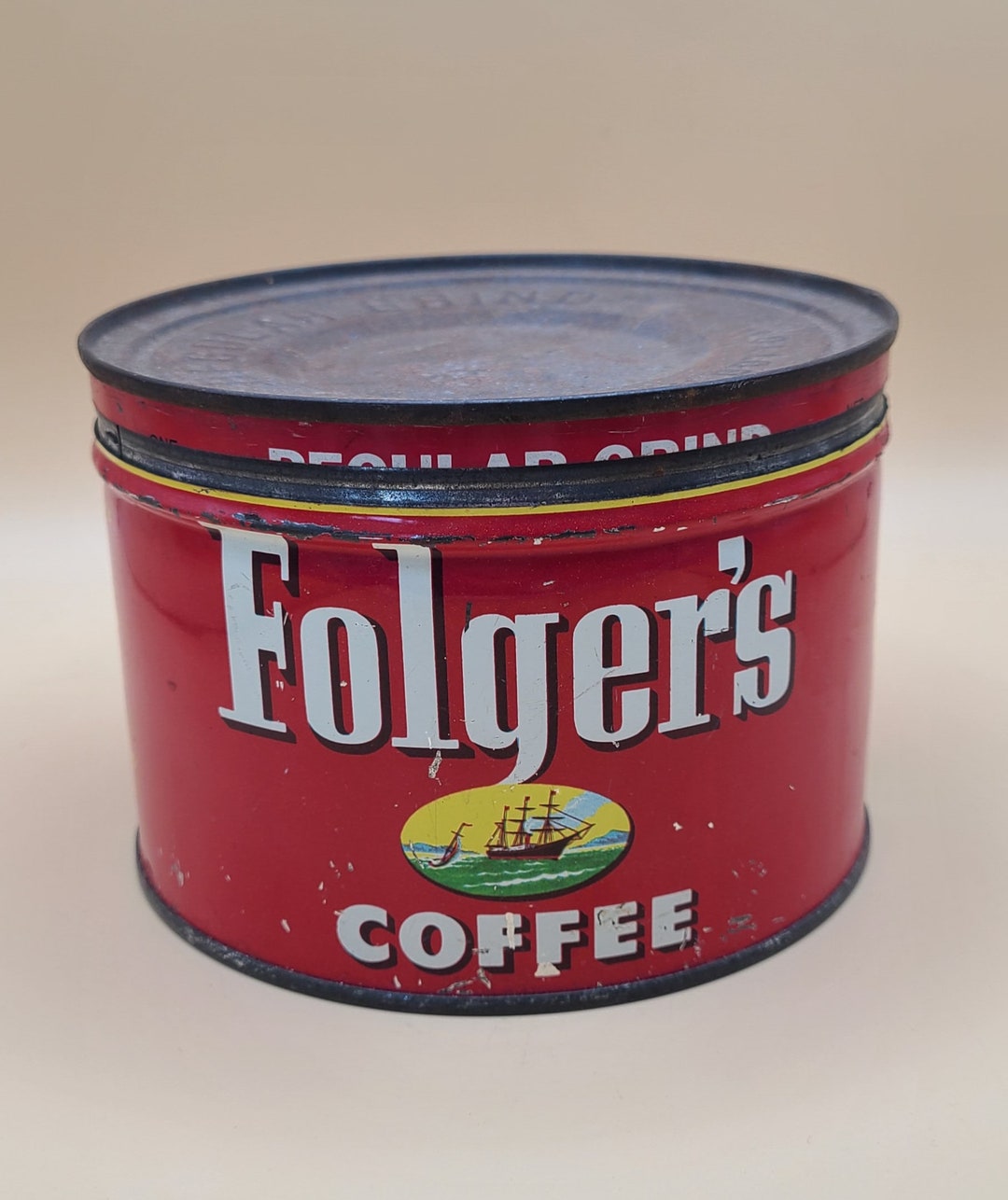 Vintage Folgers Coffee Can Etsy