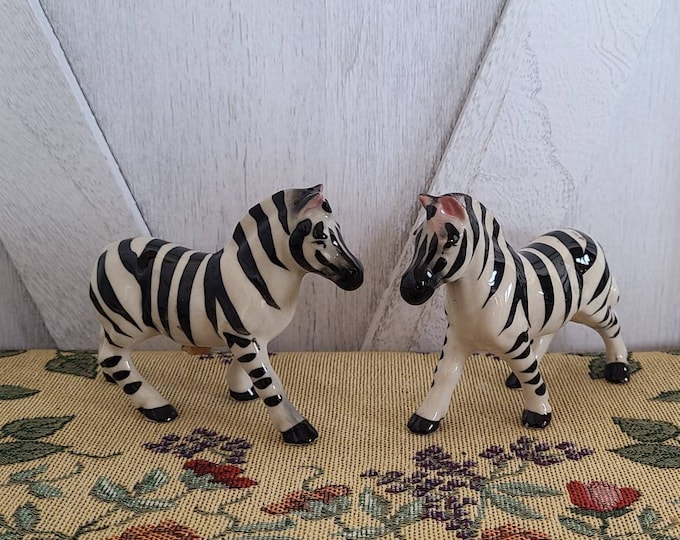 Vintage Zebra Salt and Pepper Shakers. Etsy