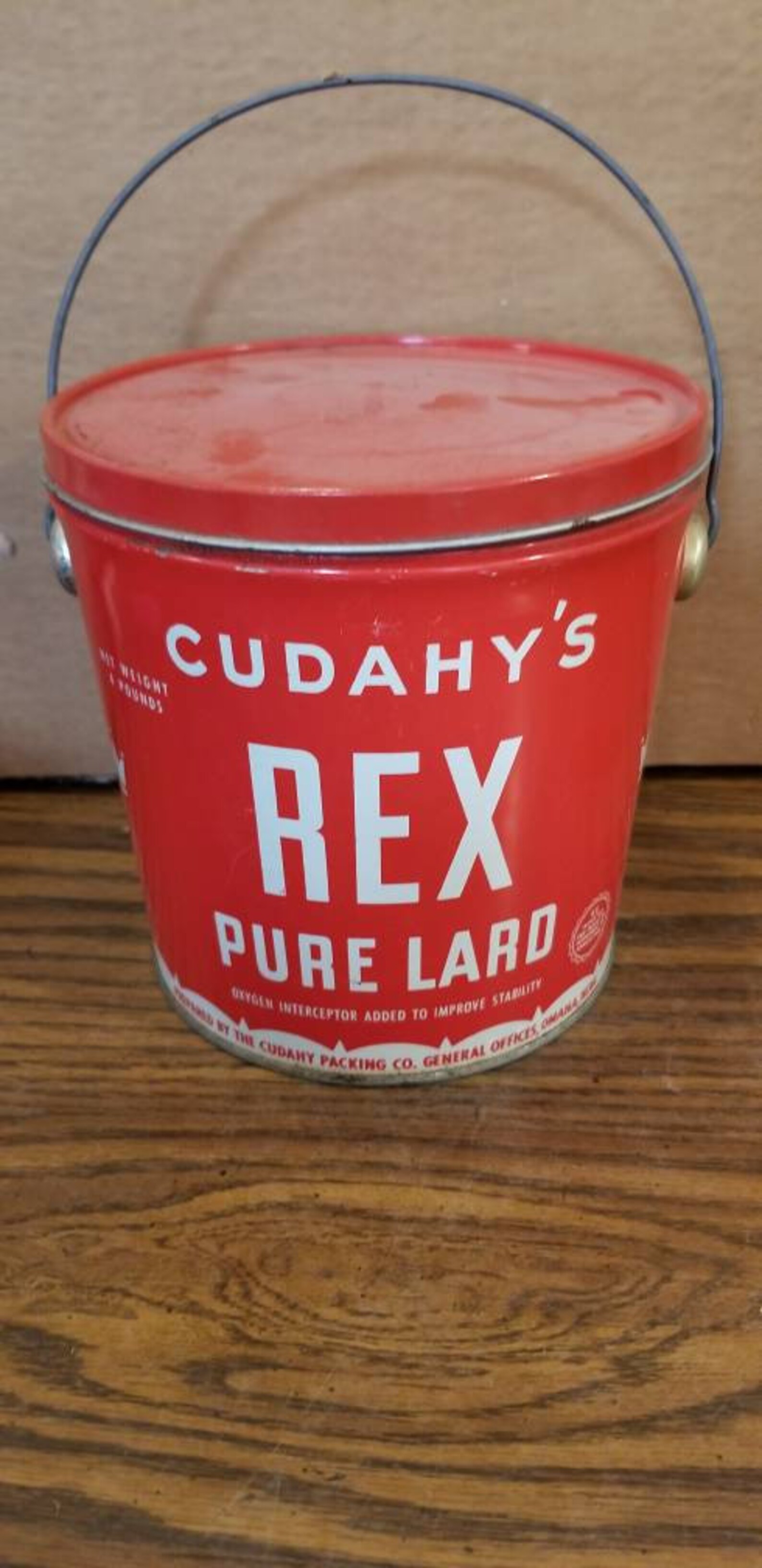 Vintage Cudahy's Rex Pure Lard bucket. Etsy