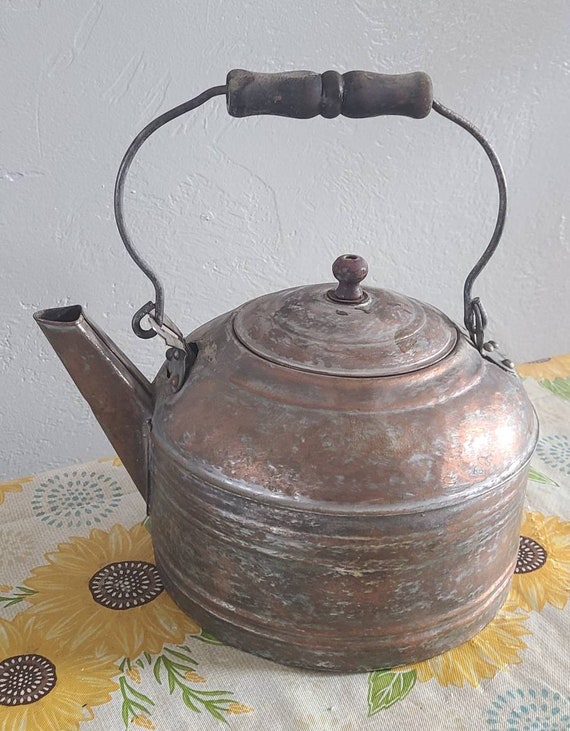 Vintage Large Copper Tea Kettle. Etsy