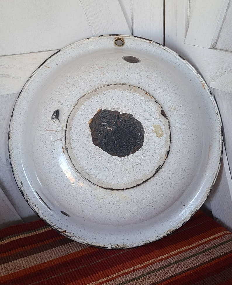 Vintage White Enamel Bowl. Etsy