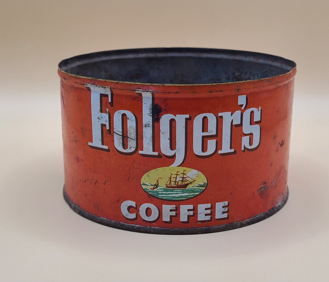 Vintage Folgers Coffee Can Etsy
