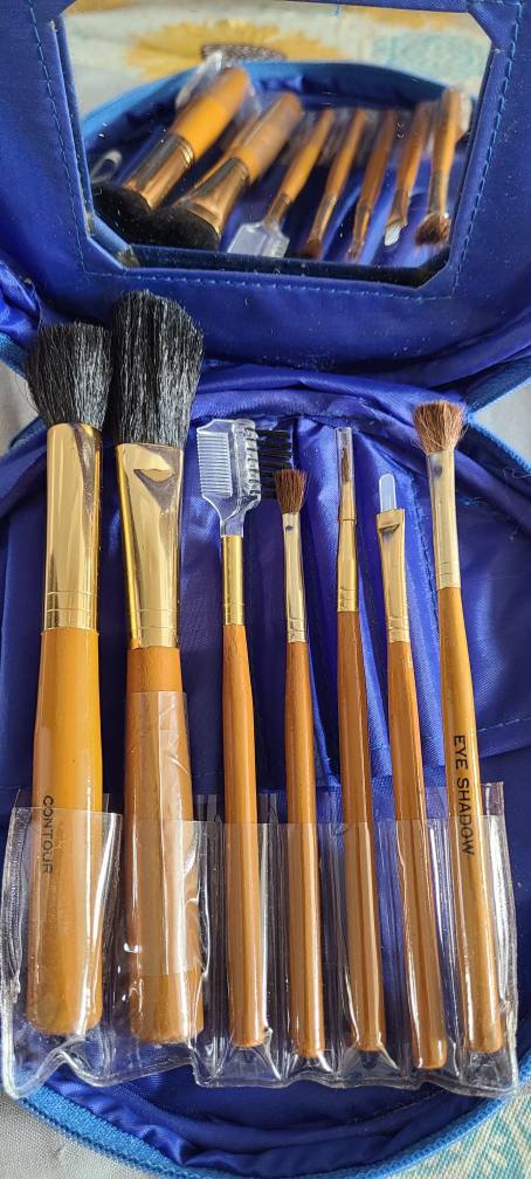Vintage Makeup Brushes in Beautiful Cobalt Blue Zippered Case. Etsy