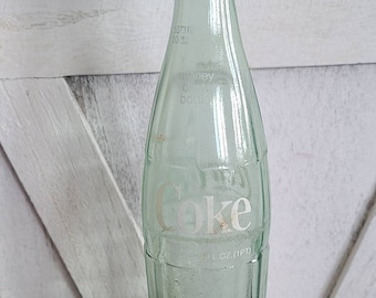 Vintage Green Glass Coca Cola Bottle.
