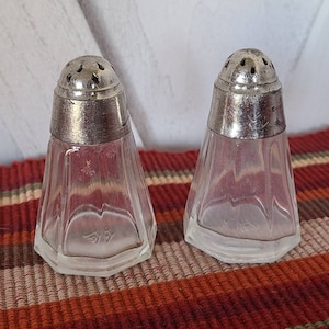 Vintage Glass Salt and Pepper Shakers