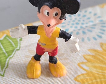 Vintage Mickey Mouse Posable rubber Miniature toy.