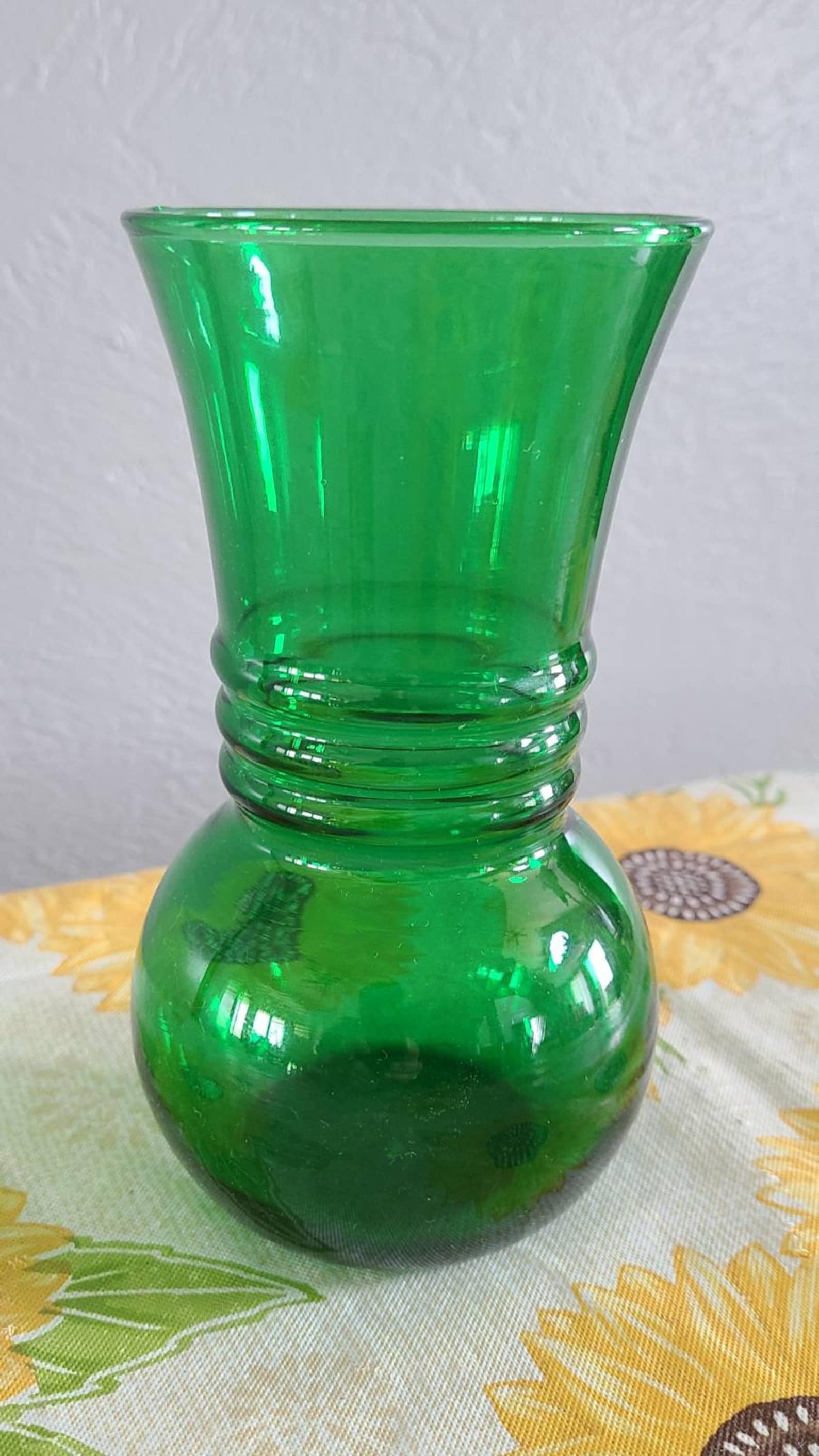 Green Glass Vintage Vase