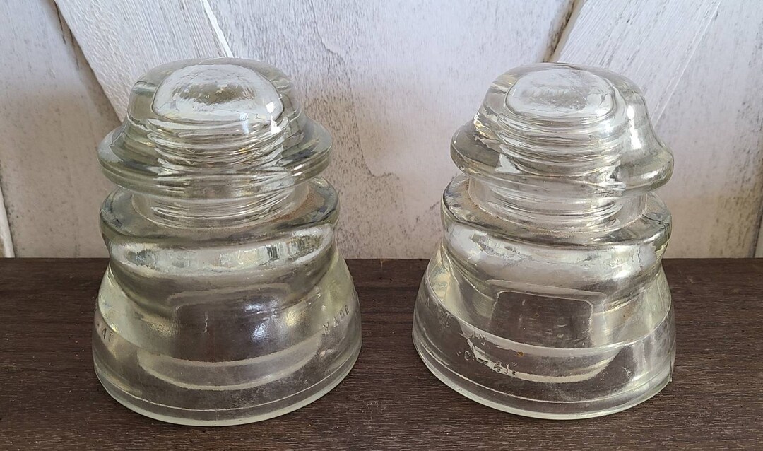 Vintage Matching Pair of Clear Hemingray 45 Glass Insulators. - Etsy