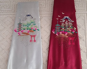 2 Vintage Japanese Silk Neckties.