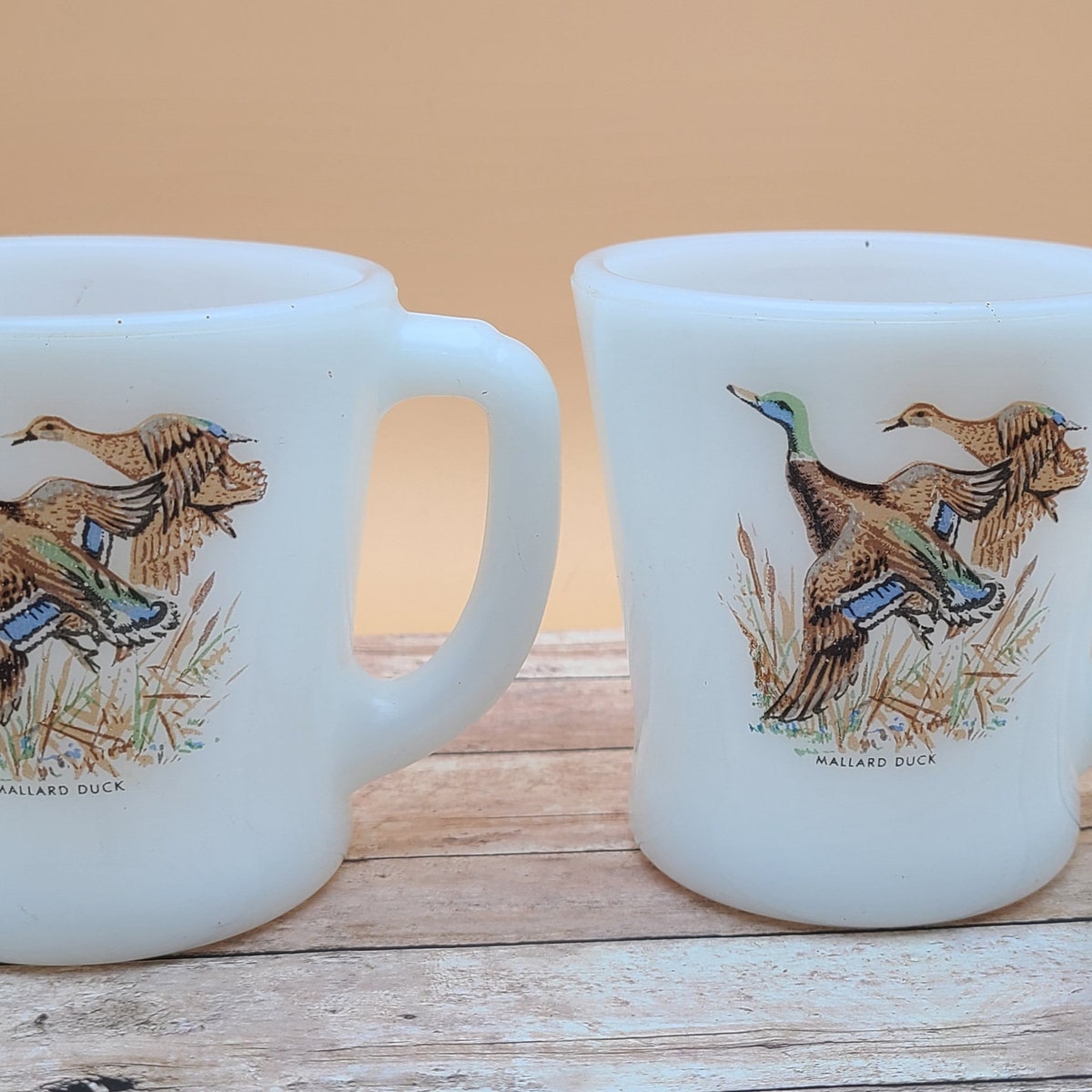 Pair of Vintage Mallard Duck Fire King Coffee Mugs - Etsy