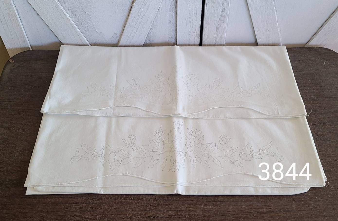 Set of 2 Vintage Stamped Pillow Cases Ready to Be Embroidered Etsy