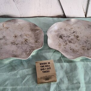 Vintage set of 2 aluminum flat pressed Ash Trays