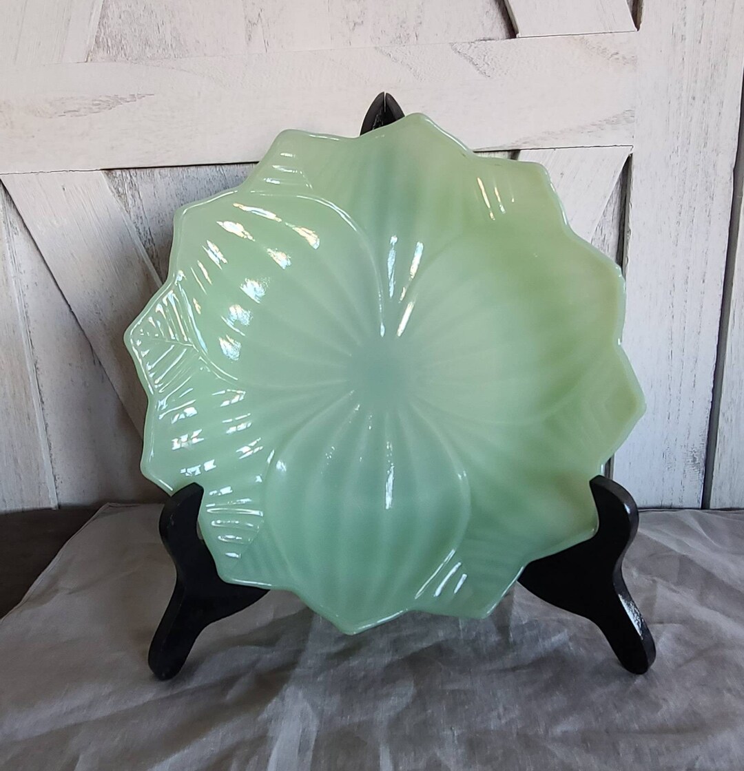 Vintage 8 Jadeite Fire King Lotus Plate. Etsy