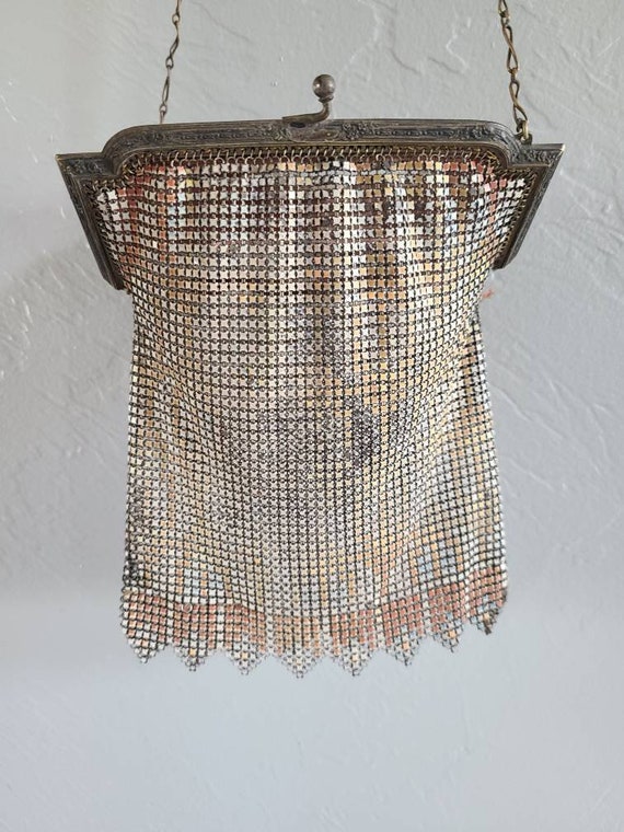 Silver Mesh Purse Some silver & some gold Art Deco Early 1900's** -  Clutches & Evening Bags