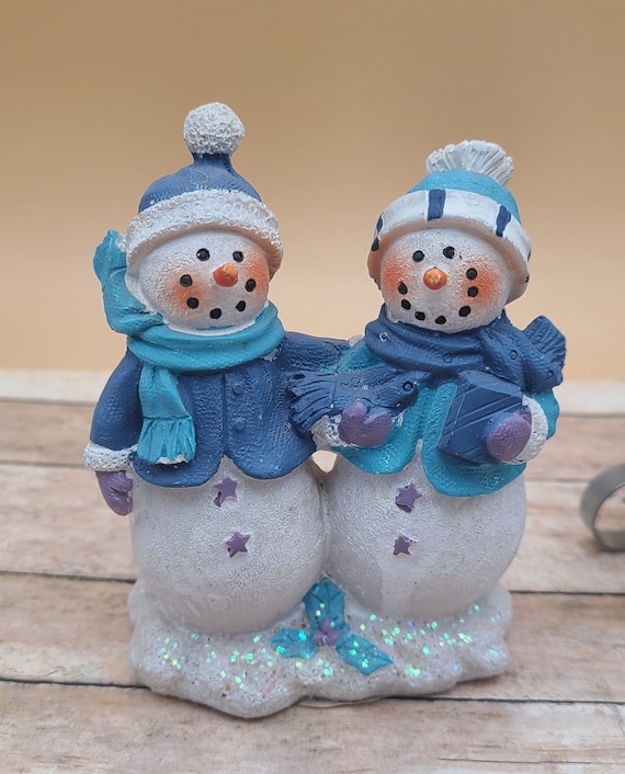 Set of 3 Snowman Figurines - Etsy