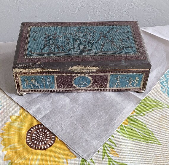 Vintage Decorative Metal Hinged Box. Etsy