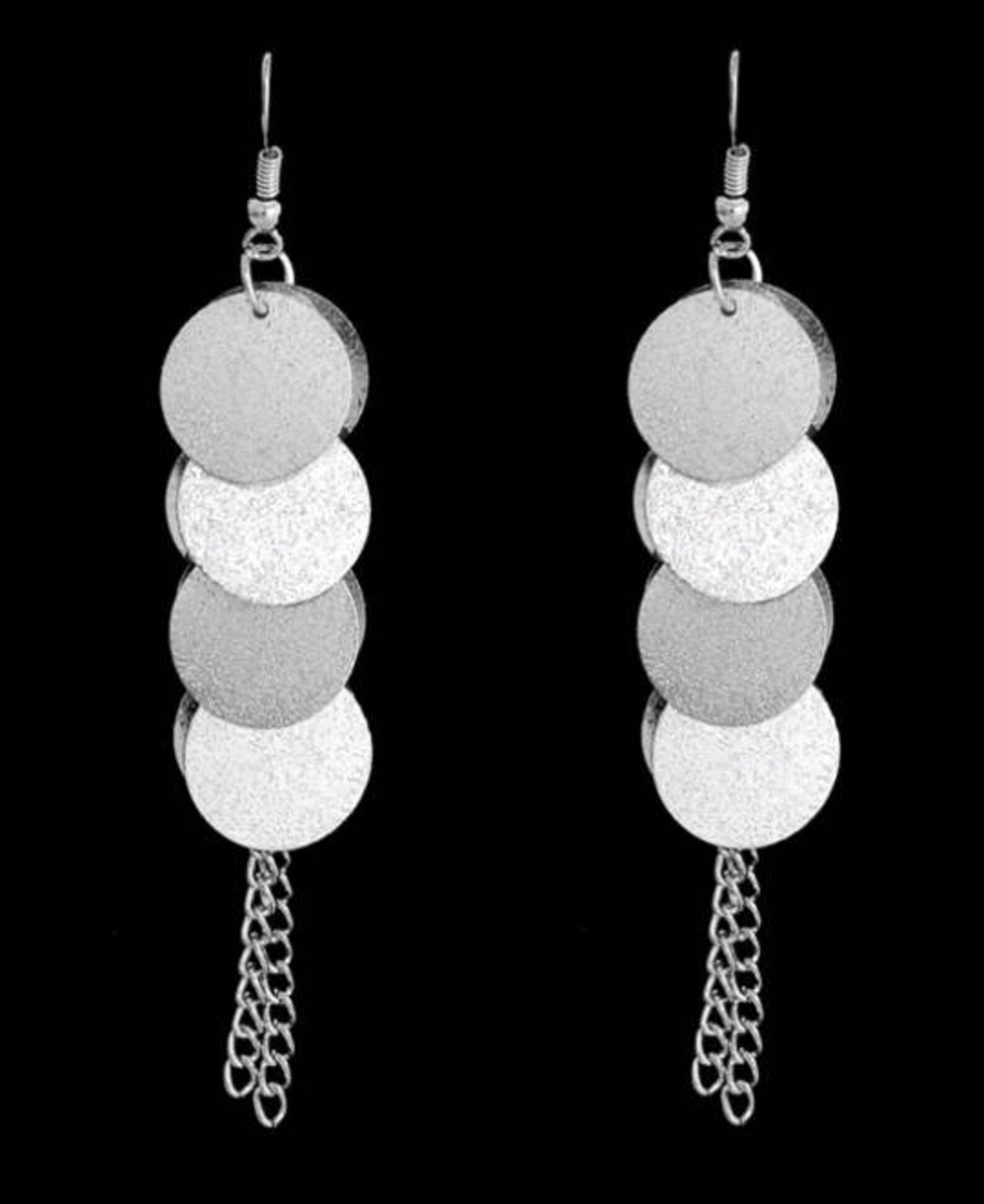 Silver Dangling Hook Earrings Etsy