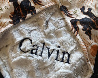 Boy baby blanket | baby blanket | Minky baby blanket | bears | cowboy theme | baby shower gift| personalized baby blanket | embroidered